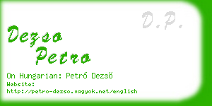 dezso petro business card